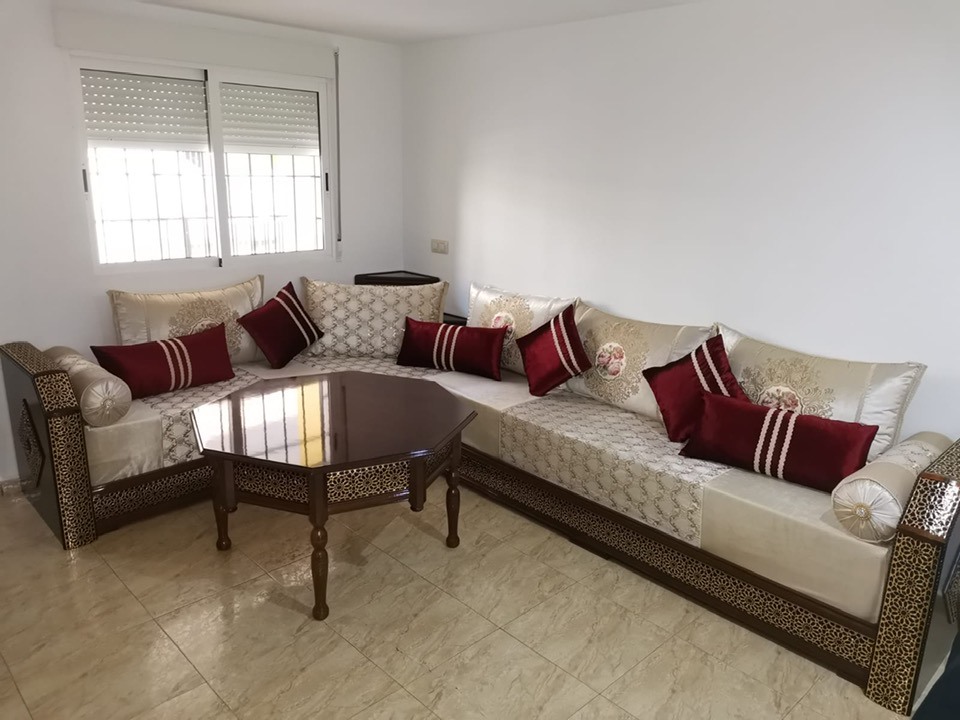 housse beige rouge