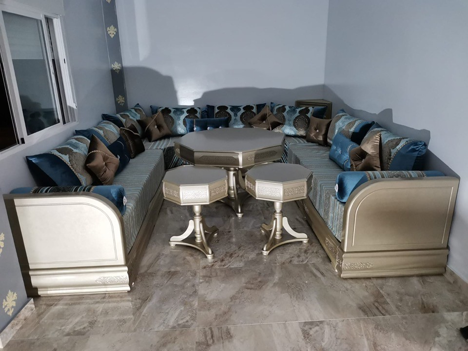 salon marocain or bleu